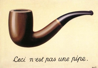 Figure 1: Painting by the Belgian surrealist painter René Magritte. “Ceci n’est pas une pipe”, which translates into “this is not a pipe” provokes the dissociation between the object and its representation in our mind.
