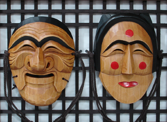 Figure 2 c)“Hahoetal are traditional Korean masks worn in the Hahoe byeolsingut talnori ceremonies that date back to the 12th century.” Reference: https://en.wikipedia.org/wiki/Hahoetal